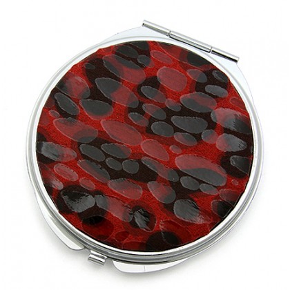 Compact Mirror - 12 PCS Leopard Print - Red – MR-GM1285R